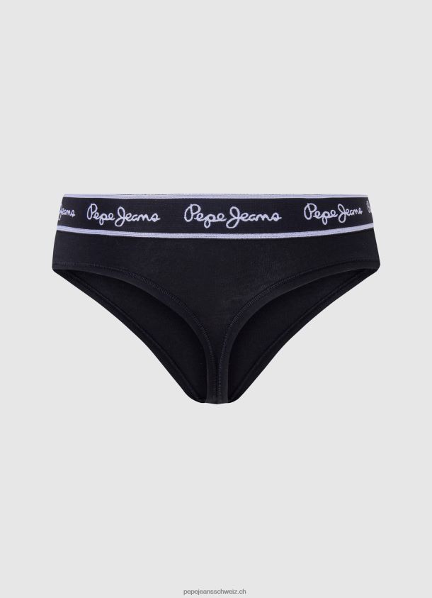 Klassischer String mit aufgedrucktem Logo Frauen Pepe Jeans Schwarz 84XH6T549