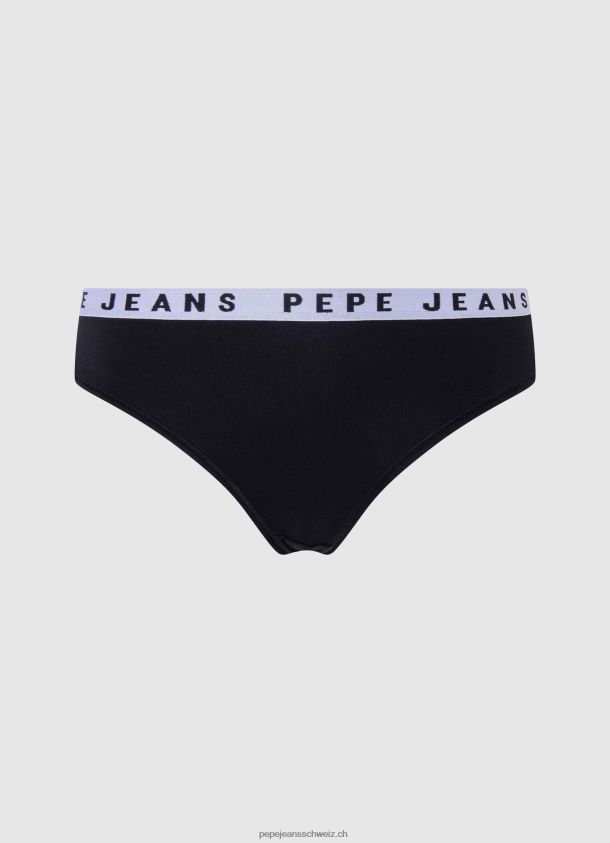 Klassischer String mit aufgedrucktem Logo Frauen Pepe Jeans Schwarz 84XH6T569