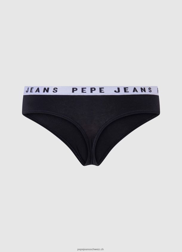 Klassischer String mit aufgedrucktem Logo Frauen Pepe Jeans Schwarz 84XH6T569