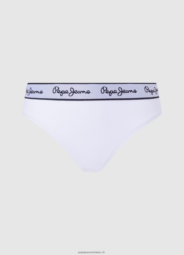 Klassischer String mit aufgedrucktem Logo Frauen Pepe Jeans Weiss 84XH6T541