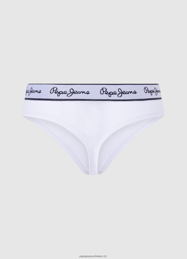 Klassischer String mit aufgedrucktem Logo Frauen Pepe Jeans Weiss 84XH6T541