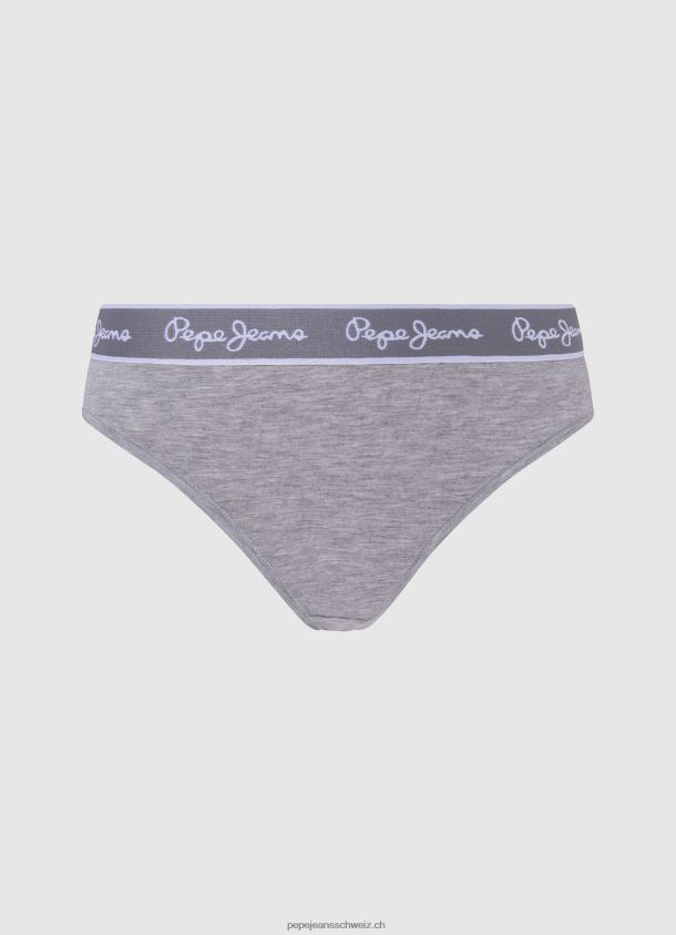 Klassischer String mit aufgedrucktem Logo Frauen Pepe Jeans grau meliert 84XH6T545