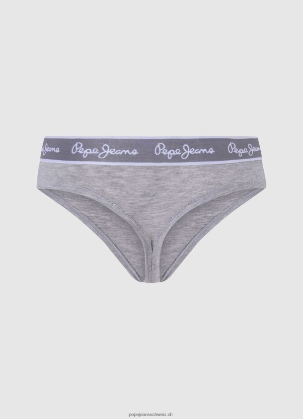 Klassischer String mit aufgedrucktem Logo Frauen Pepe Jeans grau meliert 84XH6T545