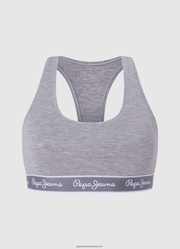 Klassischer String mit aufgedrucktem Logo Frauen Pepe Jeans grau meliert 84XH6T545