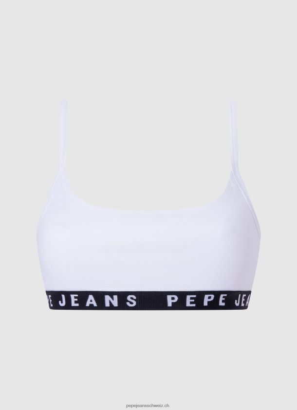 Sport-BH aus Baumwolle Frauen Pepe Jeans Weiss 84XH6T536