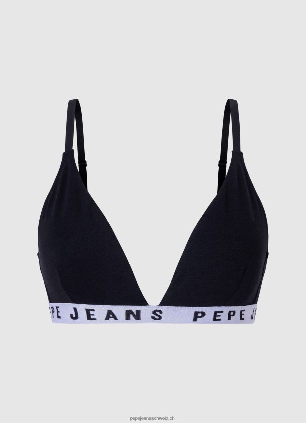 dreieckiger BH aus Baumwolle Frauen Pepe Jeans Schwarz 84XH6T538