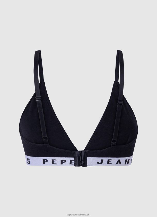 dreieckiger BH aus Baumwolle Frauen Pepe Jeans Schwarz 84XH6T538