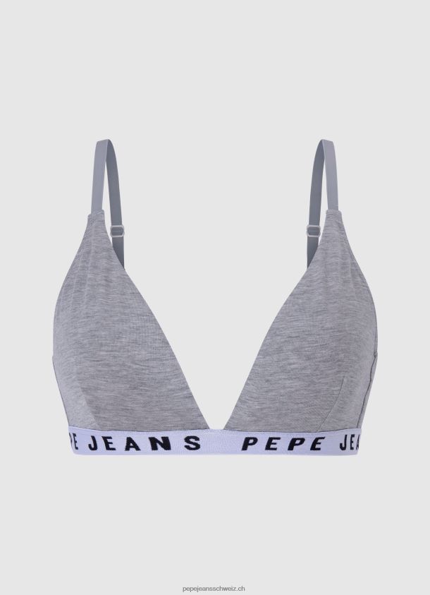 dreieckiger BH aus Baumwolle Frauen Pepe Jeans grau meliert 84XH6T566