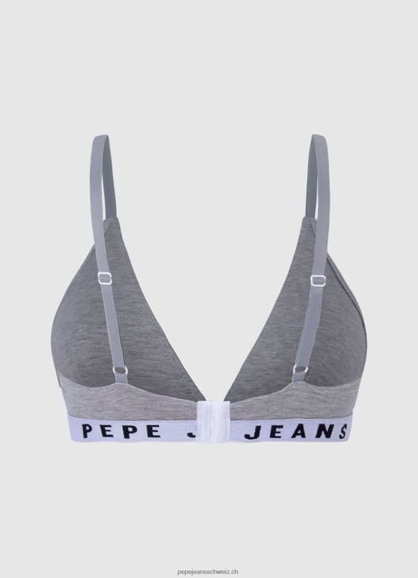 dreieckiger BH aus Baumwolle Frauen Pepe Jeans grau meliert 84XH6T566