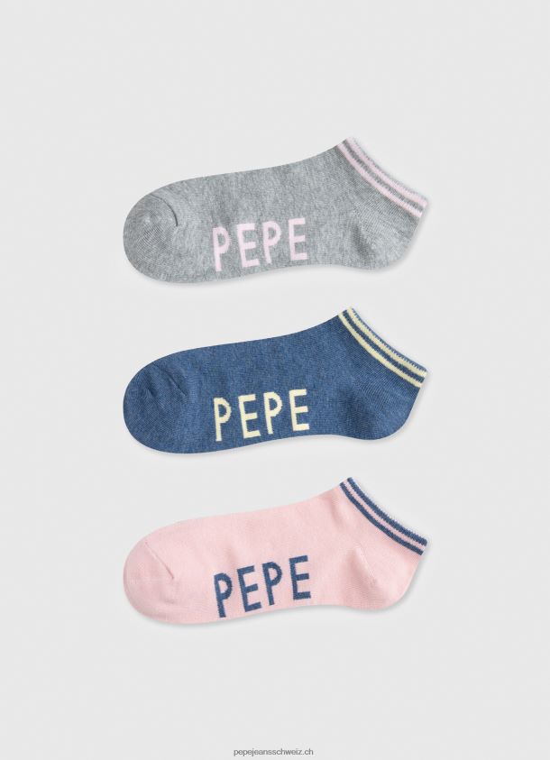 sandi Socken im 3er-Pack Frauen Pepe Jeans blasses Rosa 84XH6T555