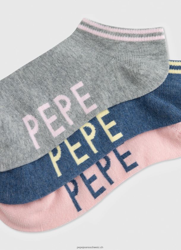 sandi Socken im 3er-Pack Frauen Pepe Jeans blasses Rosa 84XH6T555