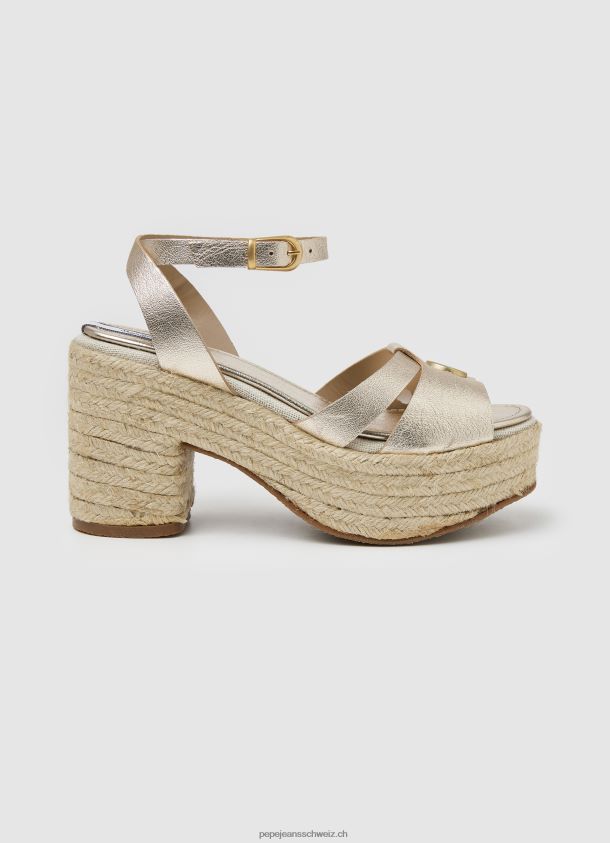 Taffy Night Ledersandalen Frauen Pepe Jeans Gold 84XH6T646