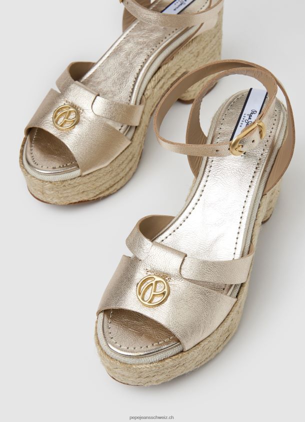 Taffy Night Ledersandalen Frauen Pepe Jeans Gold 84XH6T646