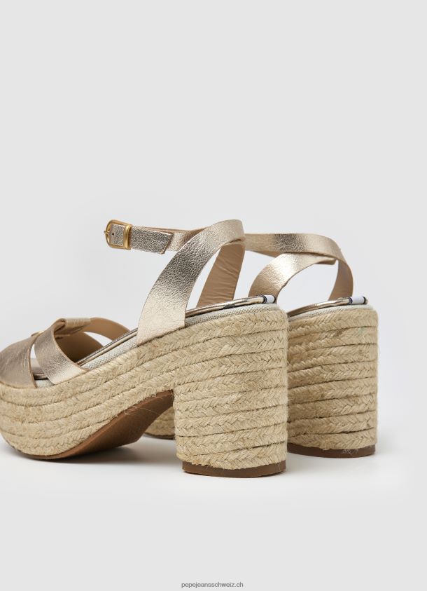Taffy Night Ledersandalen Frauen Pepe Jeans Gold 84XH6T646