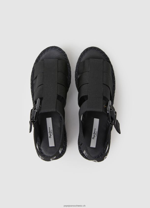 witney sonnige Keilsandalen Frauen Pepe Jeans Schwarz 84XH6T647