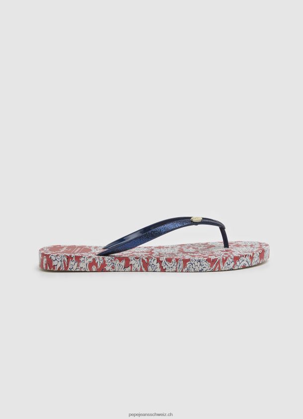 Geblümte Rake-Strand-Flip-Flops Frauen Pepe Jeans Rot 84XH6T702