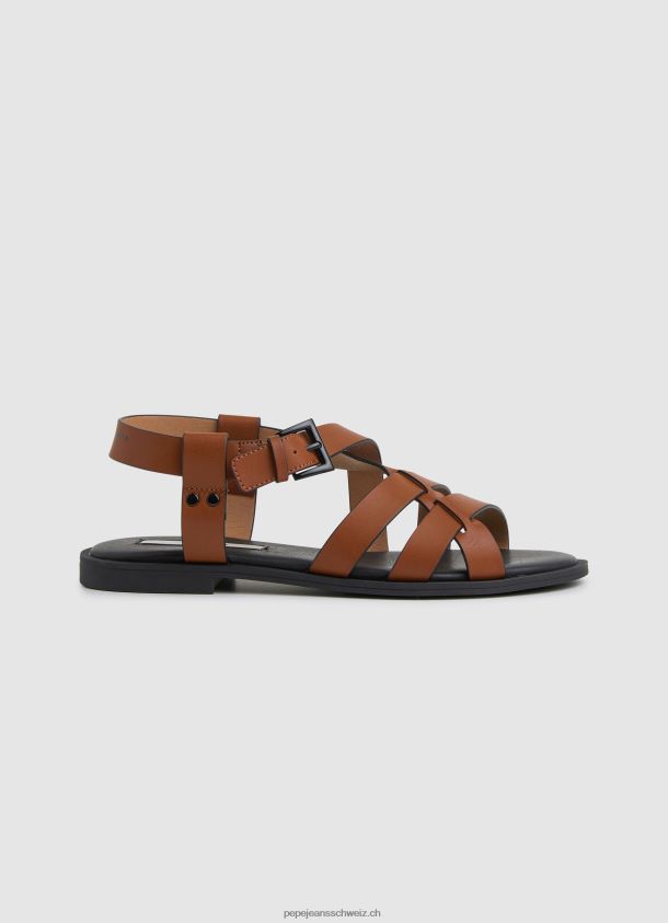 Hayes Rome Flache Sandalen Frauen Pepe Jeans Cognac 84XH6T655