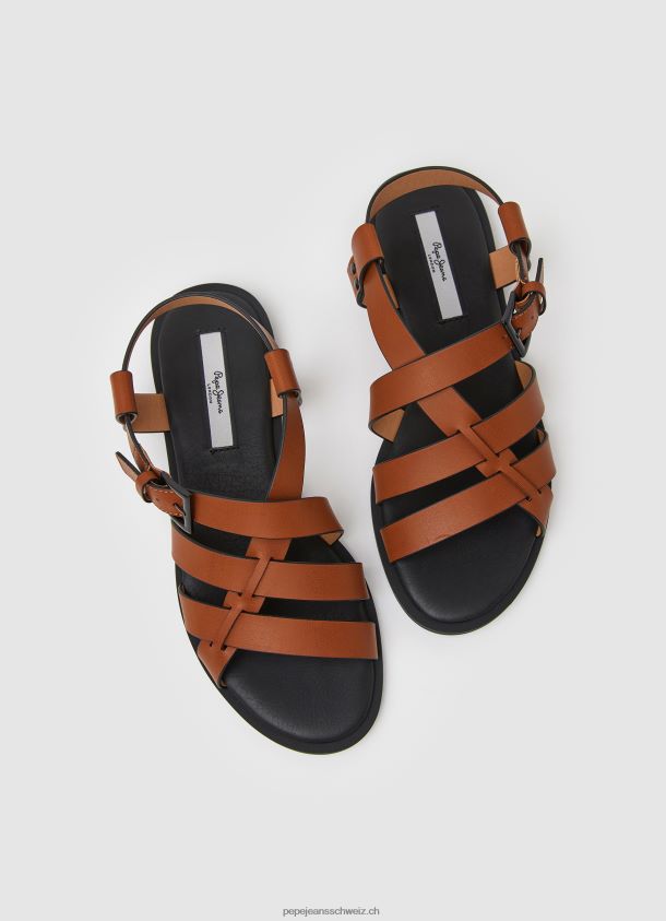 Hayes Rome Flache Sandalen Frauen Pepe Jeans Cognac 84XH6T655