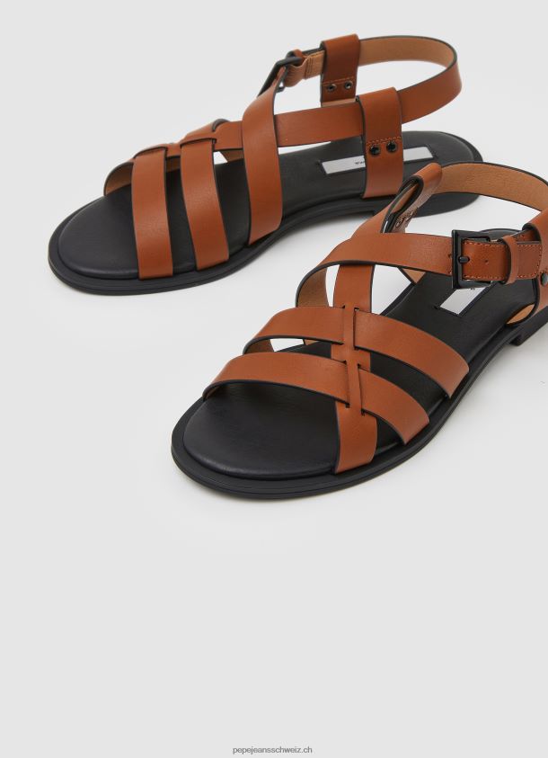Hayes Rome Flache Sandalen Frauen Pepe Jeans Cognac 84XH6T655