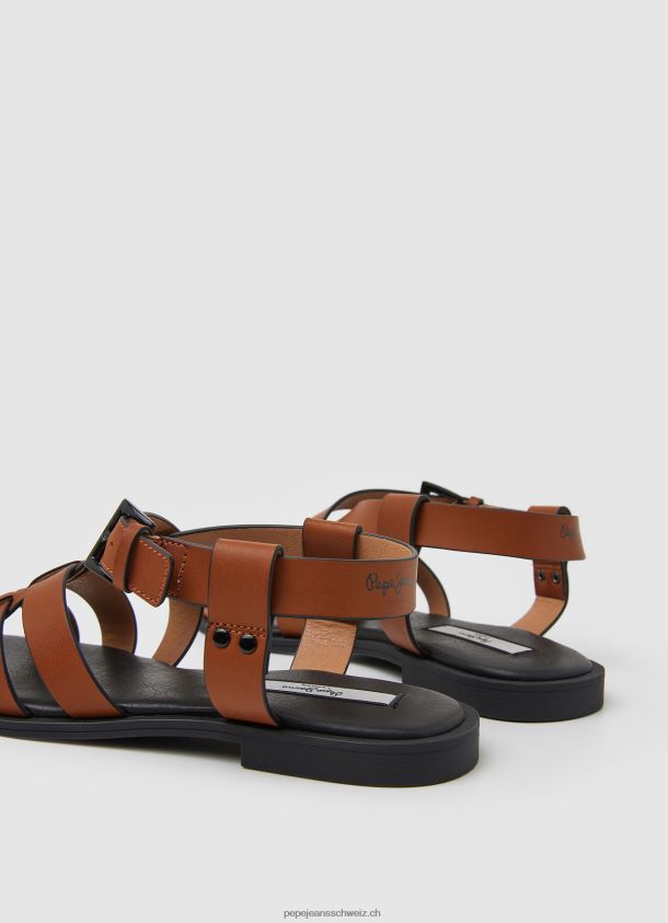 Hayes Rome Flache Sandalen Frauen Pepe Jeans Cognac 84XH6T655