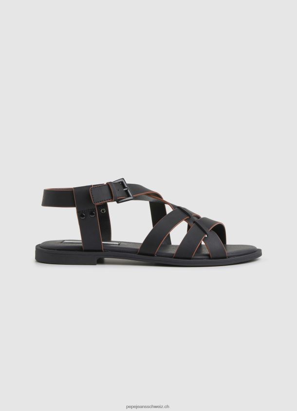 Hayes Rome Flache Sandalen Frauen Pepe Jeans Schwarz 84XH6T657