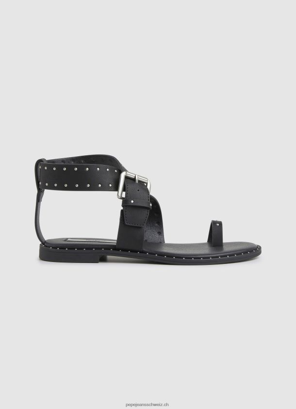 Hayes Trend Flache Sandalen Frauen Pepe Jeans Schwarz 84XH6T656