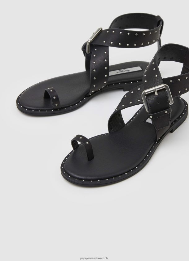 Hayes Trend Flache Sandalen Frauen Pepe Jeans Schwarz 84XH6T656