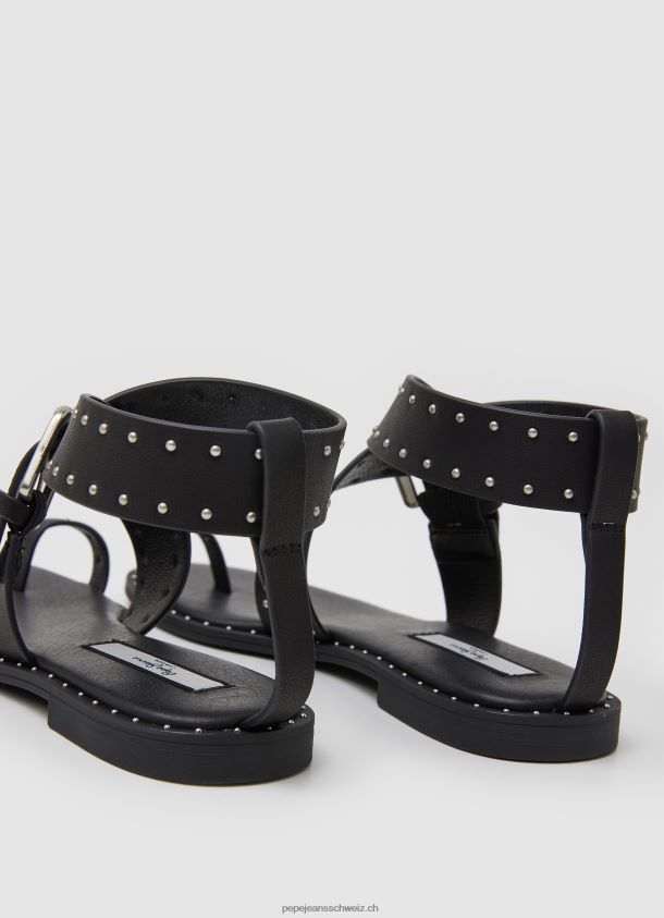 Hayes Trend Flache Sandalen Frauen Pepe Jeans Schwarz 84XH6T656
