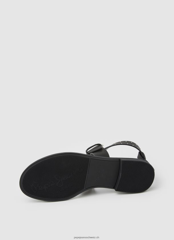 Hayes Trend Flache Sandalen Frauen Pepe Jeans Schwarz 84XH6T656