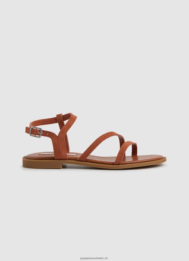 Hayes flache Sandalen aus Folk-Wildleder Frauen Pepe Jeans rostorange 84XH6T667