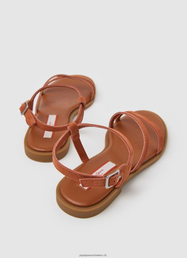 Hayes flache Sandalen aus Folk-Wildleder Frauen Pepe Jeans rostorange 84XH6T667