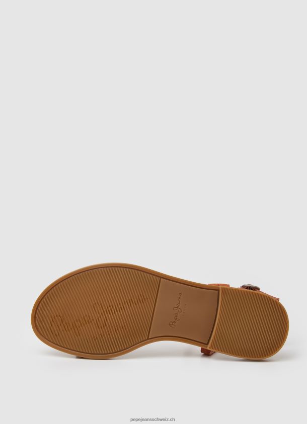 Hayes flache Sandalen aus Folk-Wildleder Frauen Pepe Jeans rostorange 84XH6T667