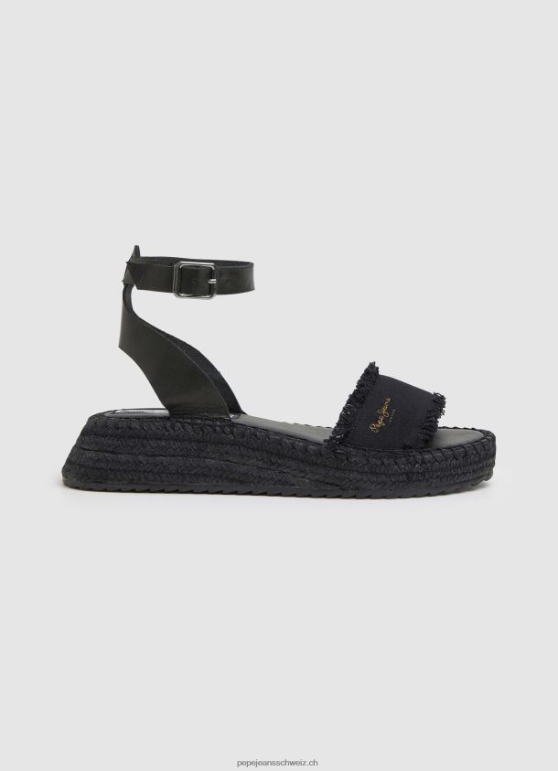 Kate Keilsandalen aus Stoff Frauen Pepe Jeans Schwarz 84XH6T671