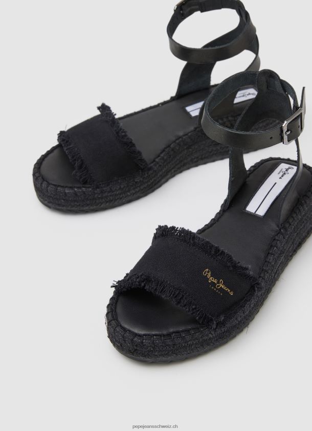 Kate Keilsandalen aus Stoff Frauen Pepe Jeans Schwarz 84XH6T671