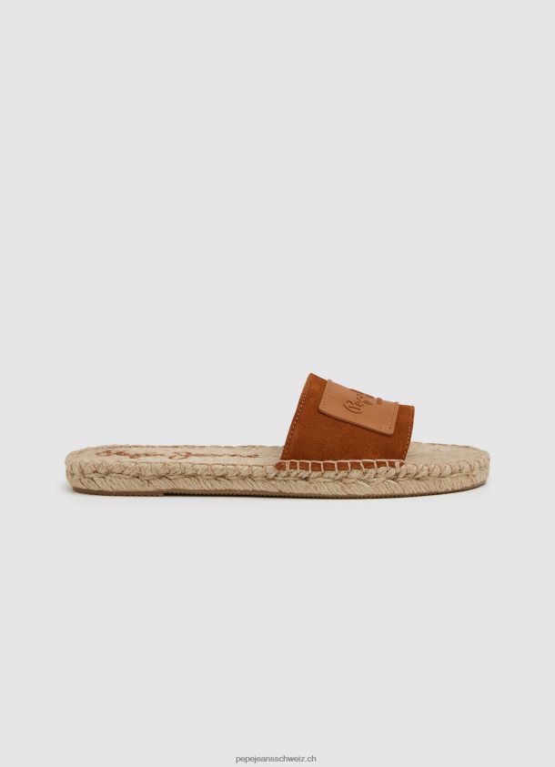 Ledersandalen aus sivabeerfarbenem Leder Frauen Pepe Jeans Cognac 84XH6T682