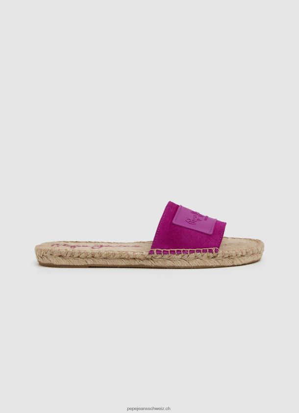 Ledersandalen aus sivabeerfarbenem Leder Frauen Pepe Jeans leichte Pflaume 84XH6T680
