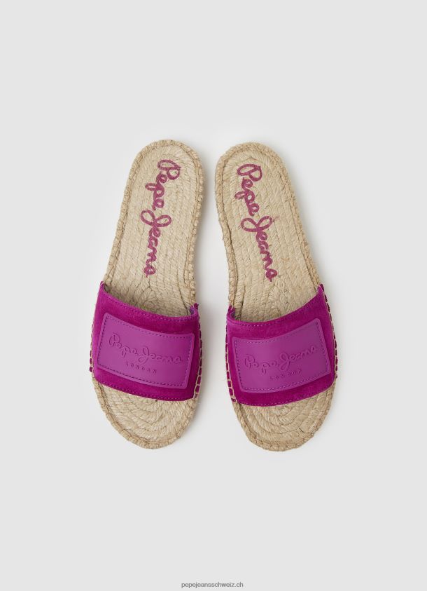 Ledersandalen aus sivabeerfarbenem Leder Frauen Pepe Jeans leichte Pflaume 84XH6T680