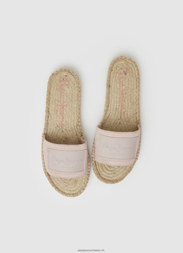 Ledersandalen aus sivabeerfarbenem Leder Frauen Pepe Jeans nackt 84XH6T681