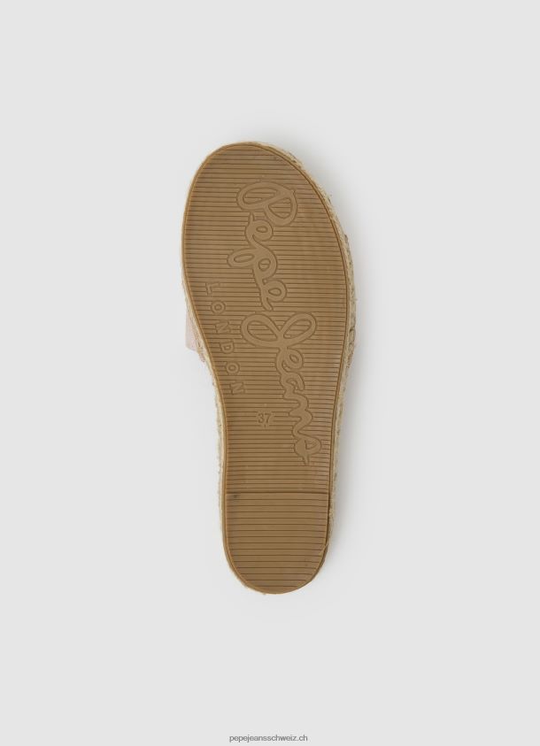 Ledersandalen aus sivabeerfarbenem Leder Frauen Pepe Jeans nackt 84XH6T681