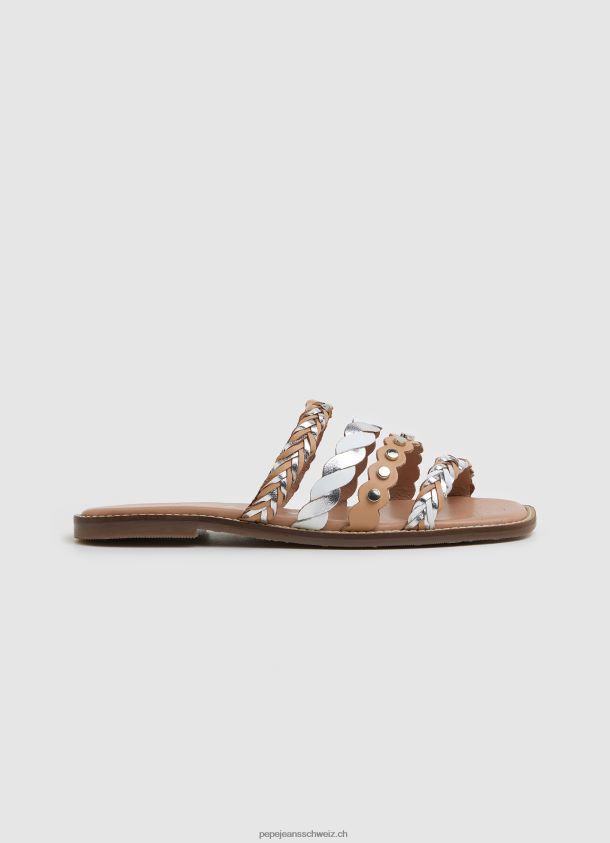 Ledersandalen mit mehreren Riemchen von irma Frauen Pepe Jeans nackt 84XH6T662