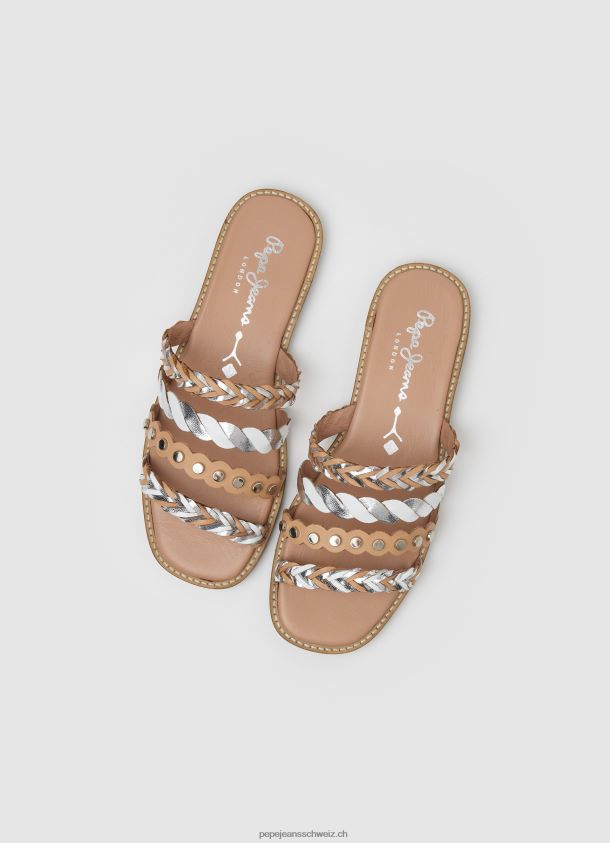 Ledersandalen mit mehreren Riemchen von irma Frauen Pepe Jeans nackt 84XH6T662