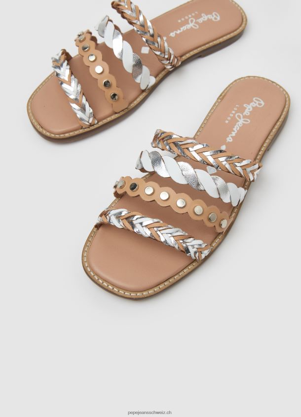 Ledersandalen mit mehreren Riemchen von irma Frauen Pepe Jeans nackt 84XH6T662