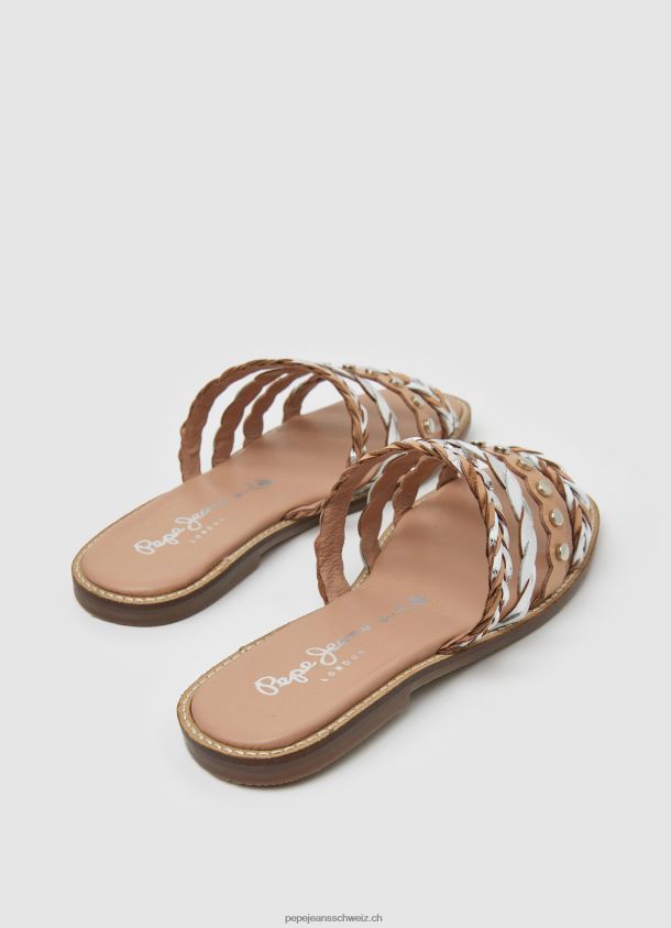 Ledersandalen mit mehreren Riemchen von irma Frauen Pepe Jeans nackt 84XH6T662