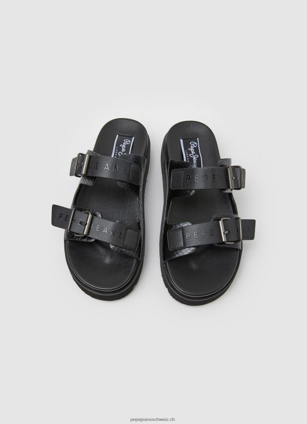 Pola Park Sandalen mit doppelter Schnalle Frauen Pepe Jeans Schwarz 84XH6T670