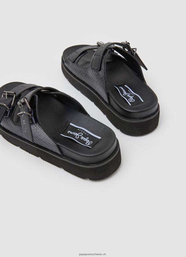 Pola Park Sandalen mit doppelter Schnalle Frauen Pepe Jeans Schwarz 84XH6T670