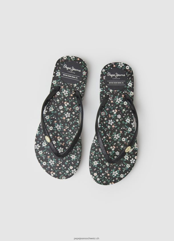 Rake Garden Night Beach Flip-Flops Frauen Pepe Jeans Schwarz 84XH6T701