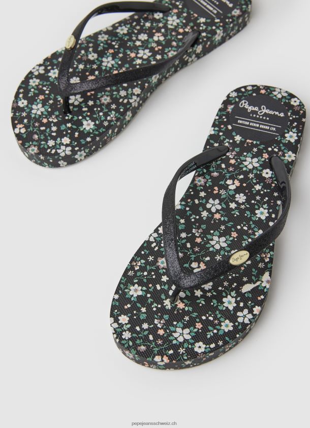 Rake Garden Night Beach Flip-Flops Frauen Pepe Jeans Schwarz 84XH6T701