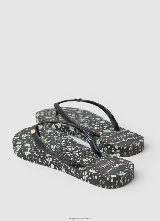 Rake Garden Night Beach Flip-Flops Frauen Pepe Jeans Schwarz 84XH6T701