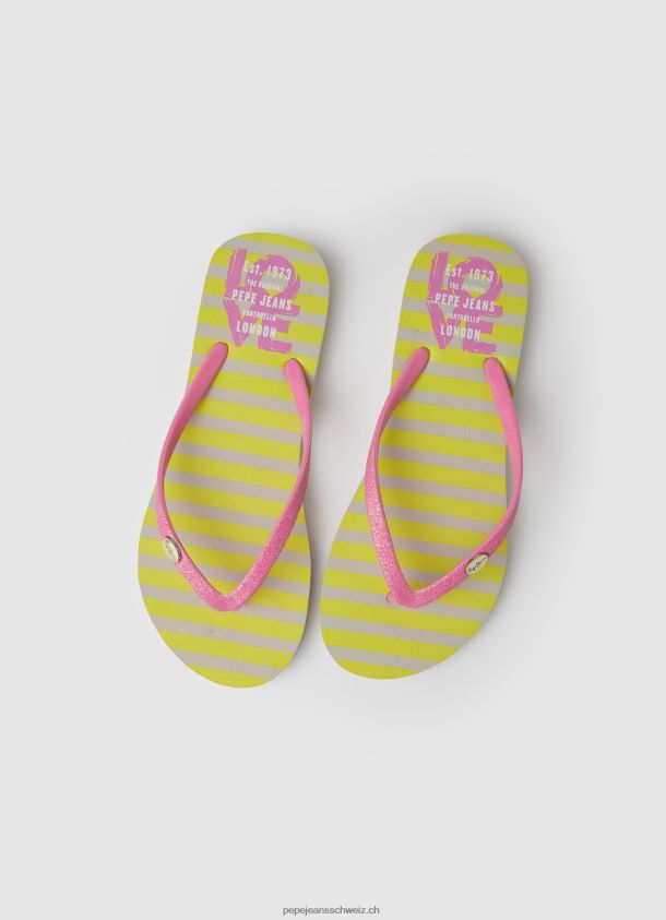 Rake Love Strand-Flip-Flops Frauen Pepe Jeans Säuregrün 84XH6T705