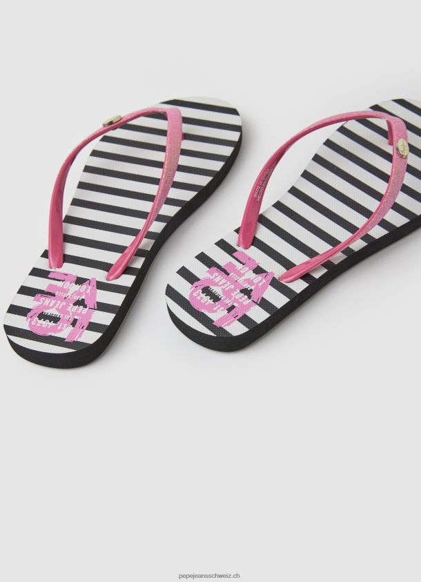 Rake Love Strand-Flip-Flops Frauen Pepe Jeans Schwarz 84XH6T706